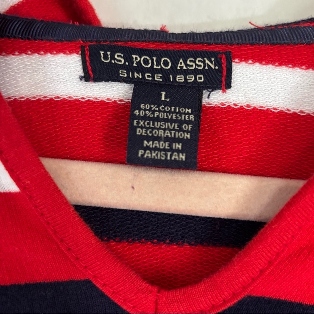 US Polo Association Red White & Blue Lightweight Hoodie Size L - Picture 3 of 5